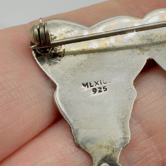 Vintage Best Friends Sterling Silver Mexican Pin - Picture 7 of 7